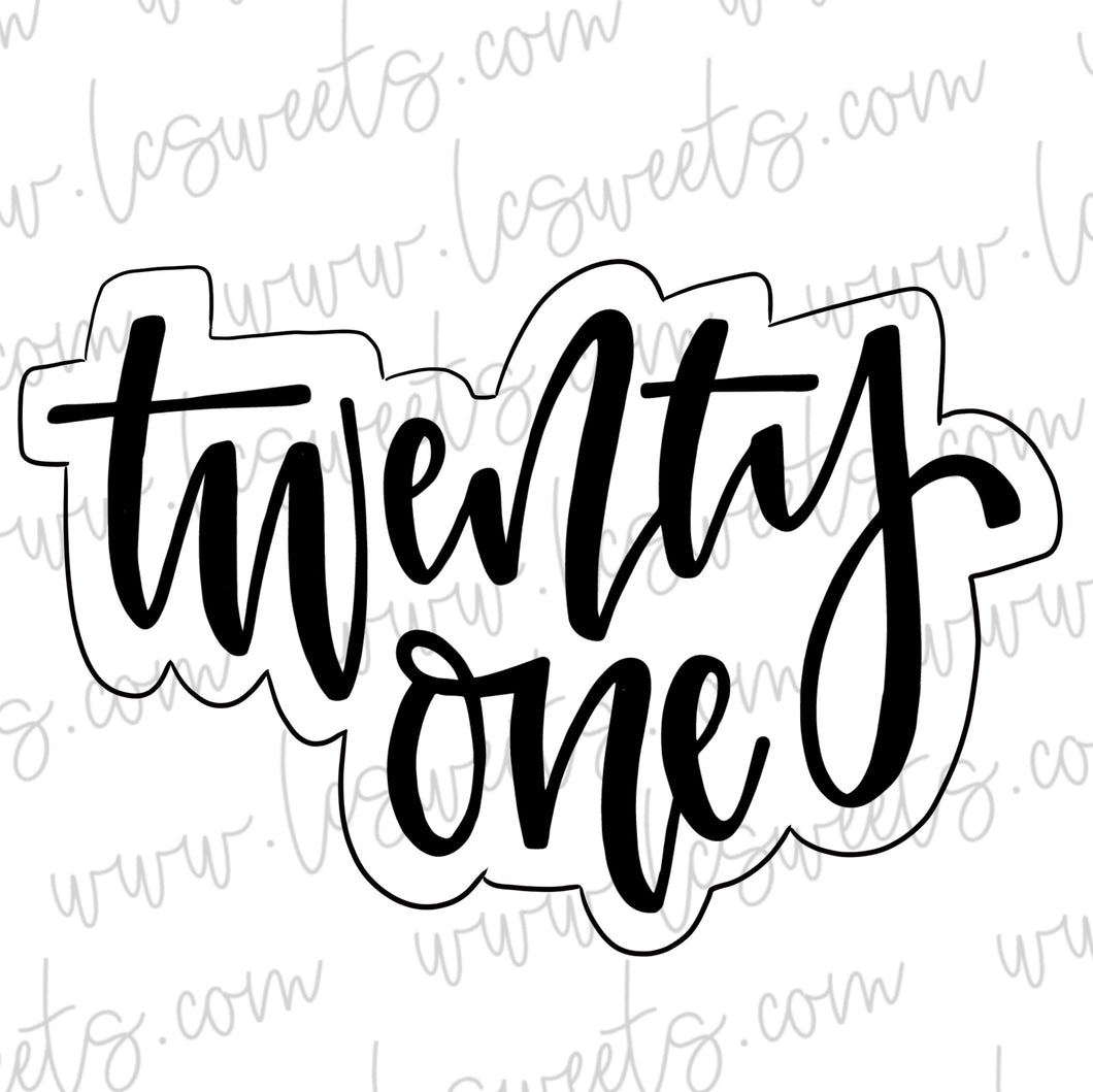 Lettered Twenty One STENCIL